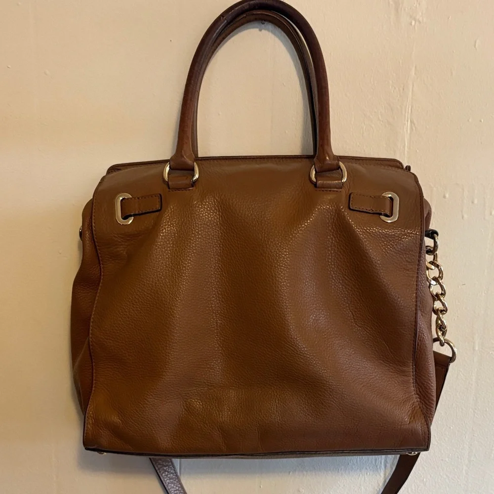 Michael Kors Hamilton Tan Leather Satchel - Picture 7 of 12